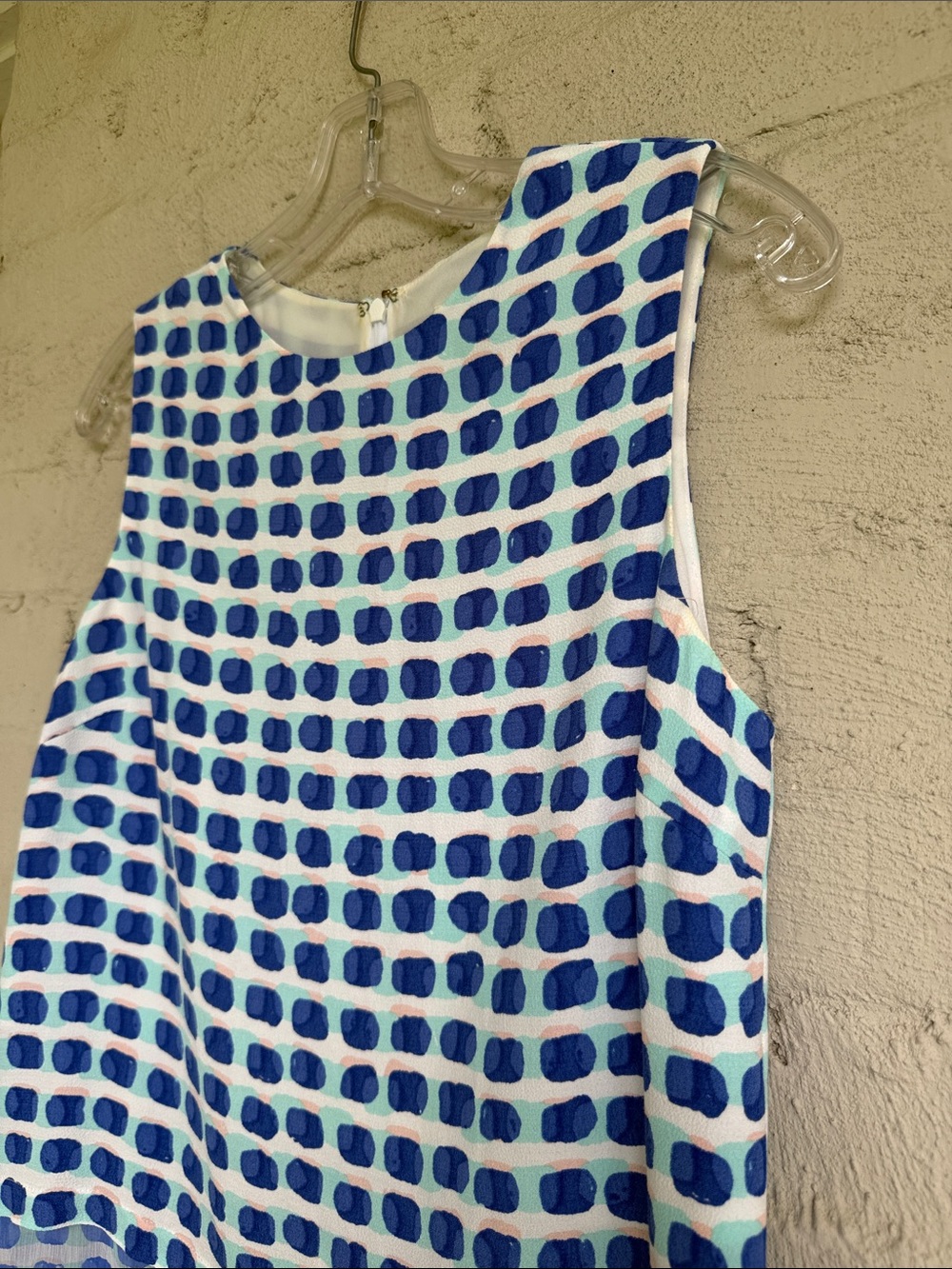 Kate Spade New York 'Island Stamp' Double Layer Blue/White Tank Top Size 8 - Picture 5 of 15